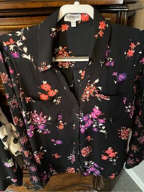Express floral print portofino blouse